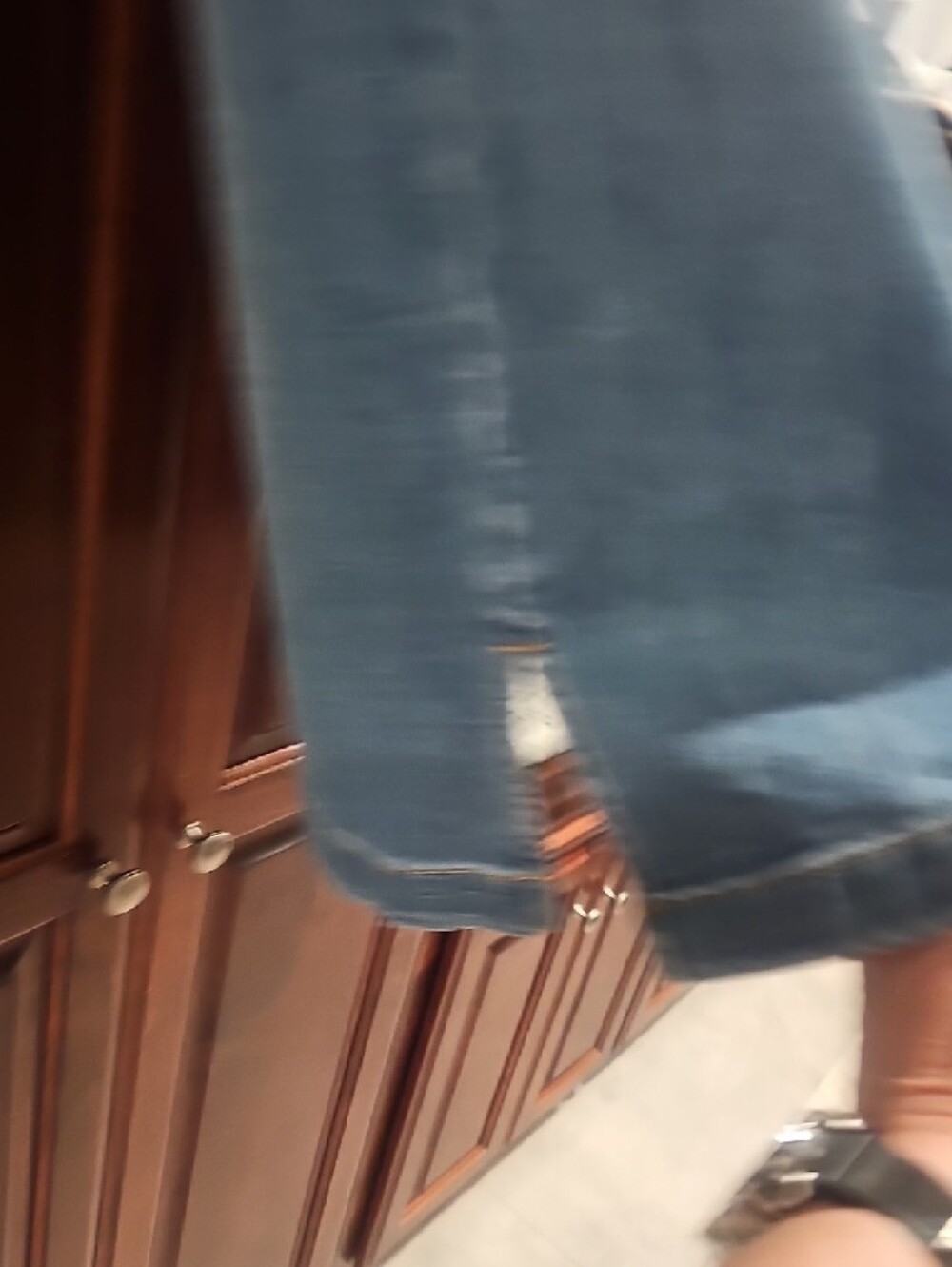 Chico's Light Blue Denim Midi Pencil Skirt with Front Pockets - Picture 5 of 5